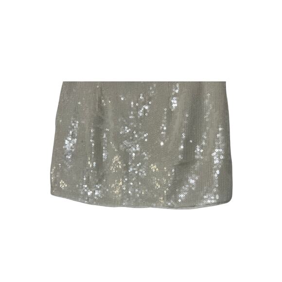 THEORY WOMENS SIZE 0 SLICE POCKET MID RISE MINI WHITE FLUID SEQUINS NEW - Picture 10 of 15